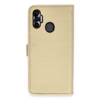 Newface Tecno Spark 7 Pro Kılıf Trend S Plus Kapaklı Kılıf - Gold