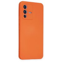 Newface Vivo V23 5G Kılıf Nano içi Kadife Silikon - Turuncu