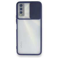 Newface Vivo Y11S Kılıf Palm Buzlu Kamera Sürgülü Silikon - Lacivert