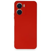 Newface Vivo Y16 Kılıf Nano içi Kadife Silikon - Kırmızı
