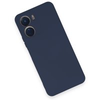 Newface Vivo Y16 Kılıf Nano içi Kadife Silikon - Lacivert