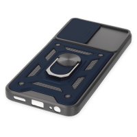 Newface Vivo Y16 Kılıf Pars Lens Yüzüklü Silikon - Lacivert