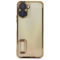 Newface Vivo Y16 Kılıf Slot Silikon - Gold