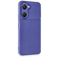 Newface Vivo Y18 Kılıf Auto Focus Karbon Kapak - Lacivert