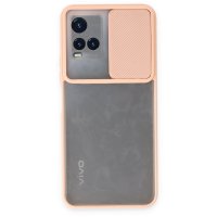 Newface Vivo Y21 Kılıf Palm Buzlu Kamera Sürgülü Silikon - Pembe