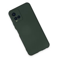 Newface Vivo Y21S Kılıf Nano içi Kadife Silikon - Koyu Yeşil