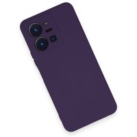 Newface Vivo Y22S Kılıf Nano içi Kadife Silikon - Mor