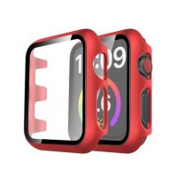 Newface Apple Watch 38mm Camlı Kasa Ekran Koruyucu - Kırmızı