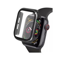 Newface Apple Watch 41mm Camlı Kasa Ekran Koruyucu - Siyah