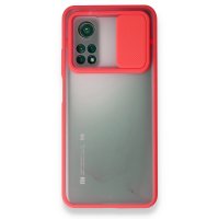 Newface Xiaomi Mi 10T Kılıf Palm Buzlu Kamera Sürgülü Silikon - Kırmızı