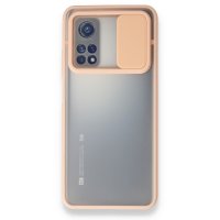 Newface Xiaomi Mi 10T Pro Kılıf Palm Buzlu Kamera Sürgülü Silikon - Pembe