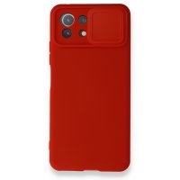 Newface Xiaomi Mİ 11 Lite Kılıf Color Lens Silikon - Kırmızı