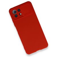 Newface Xiaomi Mİ 11 Lite Kılıf Color Lens Silikon - Kırmızı