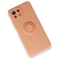 Newface Xiaomi Mİ 11 Lite Kılıf Viktor Yüzüklü Silikon - Pudra