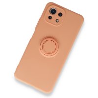 Newface Xiaomi Mİ 11 Lite Kılıf Viktor Yüzüklü Silikon - Pudra