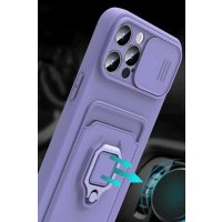 Newface Xiaomi Mİ 11 Lite Kılıf Zuma Kartvizitli Yüzüklü Silikon - Siyah