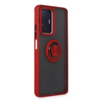 Newface Xiaomi Mi 11T Pro Kılıf Montreal Yüzüklü Silikon Kapak - Kırmızı