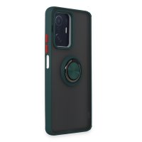 Newface Xiaomi Mi 11T Pro Kılıf Montreal Yüzüklü Silikon Kapak - Yeşil