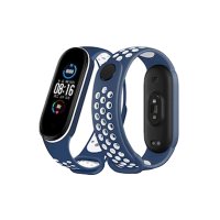 Newface Xiaomi Mi Band 6 Spor Delikli Kordon - Lacivert-Beyaz