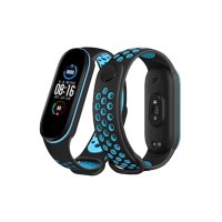 Newface Xiaomi Mi Band 7 Spor Delikli Kordon - Siyah-Mavi