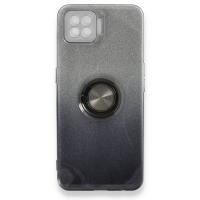 Newface Oppo A73 Kılıf Simli Yüzüklü Silikon - Siyah