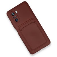 Newface Xiaomi Poco F3 Kılıf Kelvin Kartvizitli Silikon - Bordo