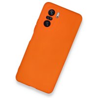 Newface Xiaomi Poco F3 Kılıf Nano içi Kadife Silikon - Turuncu
