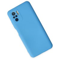 Newface Xiaomi Poco M5s Kılıf Nano içi Kadife Silikon - Mavi