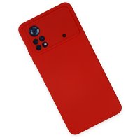 Newface Xiaomi Poco X4 Pro 5G Kılıf Nano içi Kadife Silikon - Kırmızı