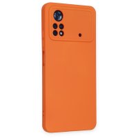 Newface Xiaomi Poco X4 Pro 5G Kılıf Nano içi Kadife Silikon - Turuncu