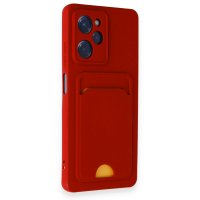 Newface Xiaomi Poco X5 Pro 5G Kılıf Kelvin Kartvizitli Silikon - Kırmızı