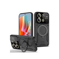 Newface Xiaomi Poco X6 Kılıf Joy Lens Standlı Kapak - Siyah