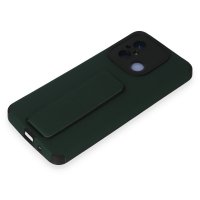 Newface Xiaomi Redmi 12C Kılıf Mega Standlı Silikon - Yeşil