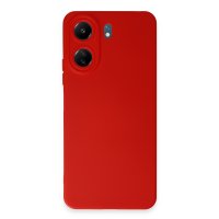 Newface Xiaomi Redmi 13C Kılıf Nano içi Kadife Silikon - Kırmızı