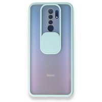 Newface Xiaomi Redmi 9 Kılıf Palm Buzlu Kamera Sürgülü Silikon - Turkuaz