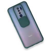 Newface Xiaomi Redmi 9 Kılıf Palm Buzlu Kamera Sürgülü Silikon - Yeşil