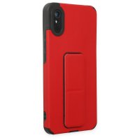 Newface Xiaomi Redmi 9A Kılıf Mega Standlı Silikon - Kırmızı