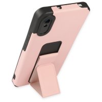 Newface Xiaomi Redmi 9A Kılıf Mega Standlı Silikon - Pudra