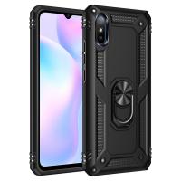 Newface Xiaomi Redmi 9A Kılıf Sofya Yüzüklü Silikon Kapak - Siyah