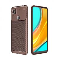 Newface Xiaomi Redmi 9C Kılıf Focus Karbon Silikon - Kahverengi