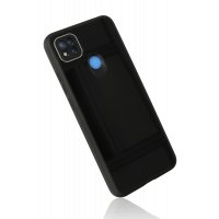 Newface Xiaomi Redmi 9C Kılıf Glass Kapak - Siyah