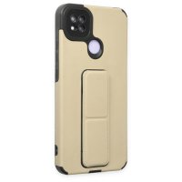 Newface Xiaomi Redmi 9C Kılıf Mega Standlı Silikon - Gold