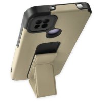 Newface Xiaomi Redmi 9C Kılıf Mega Standlı Silikon - Gold