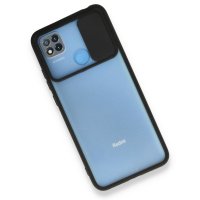 Newface Xiaomi Redmi 9C Kılıf Palm Buzlu Kamera Sürgülü Silikon - Siyah