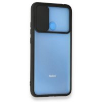 Newface Xiaomi Redmi 9C Kılıf Palm Buzlu Kamera Sürgülü Silikon - Siyah