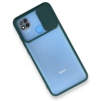 Newface Xiaomi Redmi 9C Kılıf Palm Buzlu Kamera Sürgülü Silikon - Yeşil