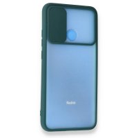 Newface Xiaomi Redmi 9C Kılıf Palm Buzlu Kamera Sürgülü Silikon - Yeşil