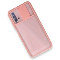 Newface Xiaomi Redmi 9T Kılıf Palm Buzlu Kamera Sürgülü Silikon - Pembe