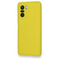 Newface Xiaomi Redmi K40 Kılıf Nano içi Kadife Silikon - Sarı