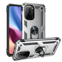 Newface Xiaomi Redmi K40 Kılıf Sofya Yüzüklü Silikon Kapak - Gümüş